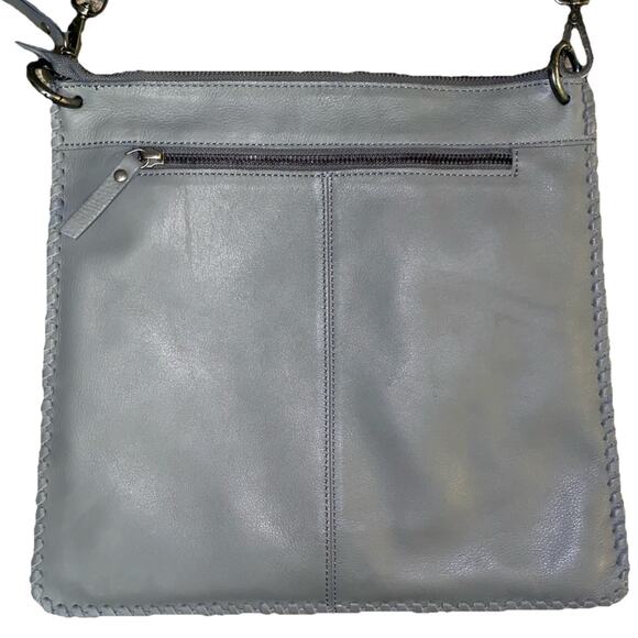 Harbour 2nd Gray Fine Leather Shoulder Bag Convertible Crossbody Purse - Picture 4 of 10